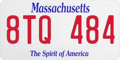 MA license plate 8TQ484