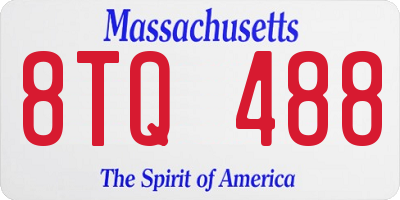 MA license plate 8TQ488