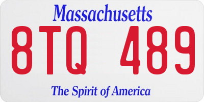 MA license plate 8TQ489