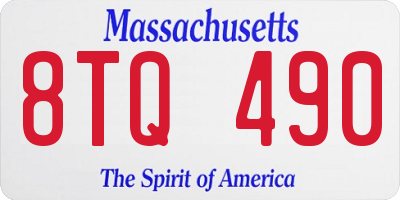 MA license plate 8TQ490