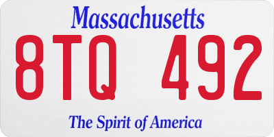 MA license plate 8TQ492