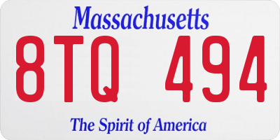 MA license plate 8TQ494