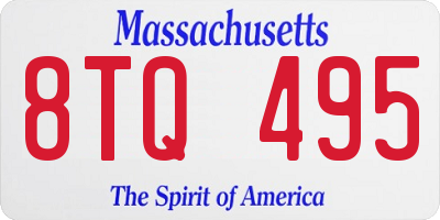 MA license plate 8TQ495