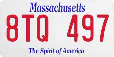 MA license plate 8TQ497