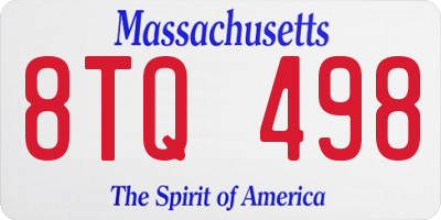 MA license plate 8TQ498