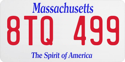 MA license plate 8TQ499