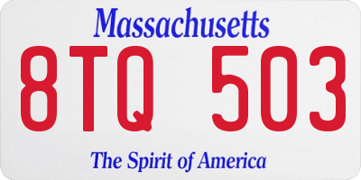 MA license plate 8TQ503