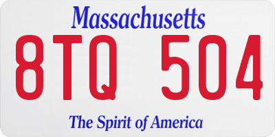 MA license plate 8TQ504