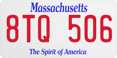 MA license plate 8TQ506
