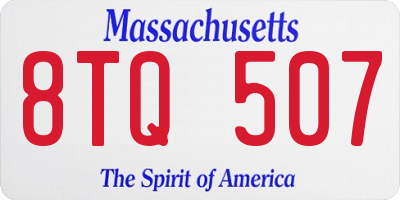 MA license plate 8TQ507