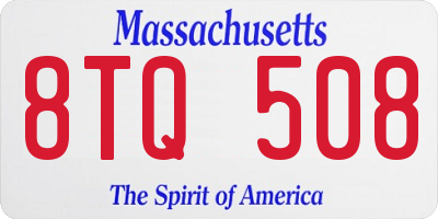 MA license plate 8TQ508