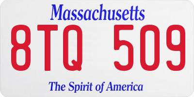 MA license plate 8TQ509