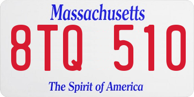 MA license plate 8TQ510