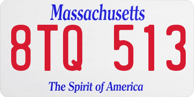 MA license plate 8TQ513
