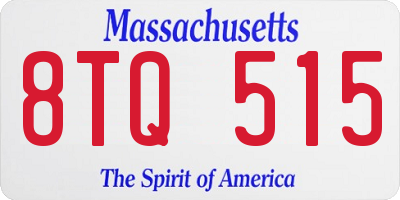 MA license plate 8TQ515