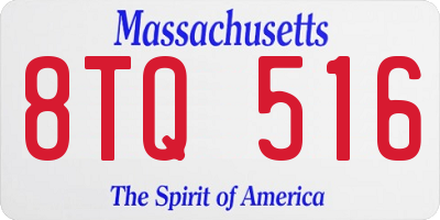 MA license plate 8TQ516