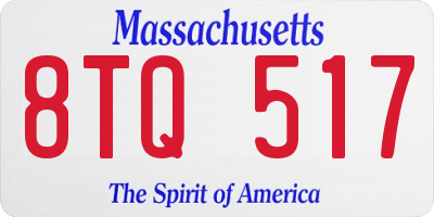 MA license plate 8TQ517