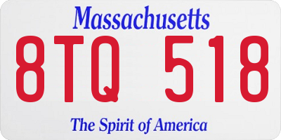 MA license plate 8TQ518