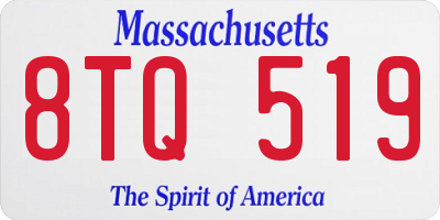 MA license plate 8TQ519