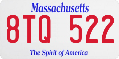 MA license plate 8TQ522