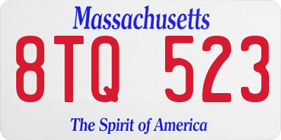 MA license plate 8TQ523