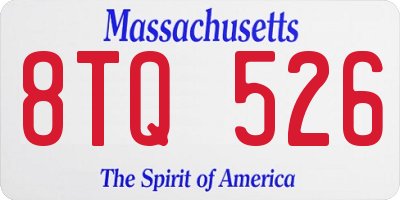 MA license plate 8TQ526