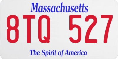 MA license plate 8TQ527