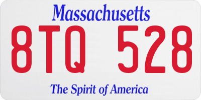 MA license plate 8TQ528