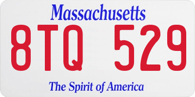 MA license plate 8TQ529