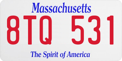 MA license plate 8TQ531