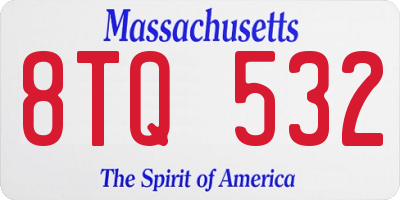 MA license plate 8TQ532