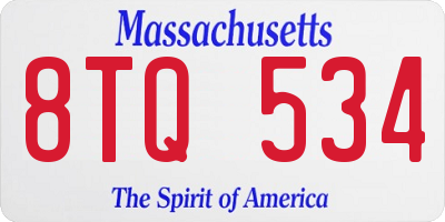 MA license plate 8TQ534