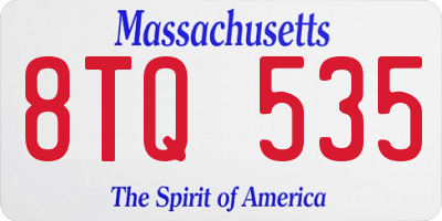 MA license plate 8TQ535