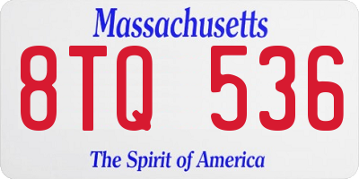 MA license plate 8TQ536