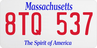 MA license plate 8TQ537