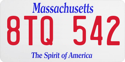 MA license plate 8TQ542