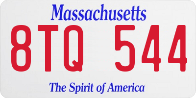 MA license plate 8TQ544