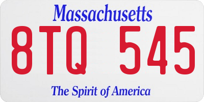 MA license plate 8TQ545