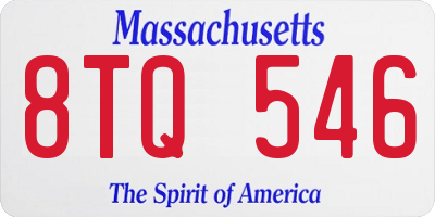 MA license plate 8TQ546