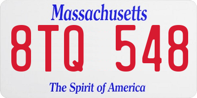 MA license plate 8TQ548
