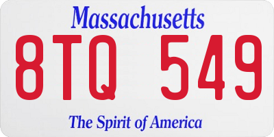 MA license plate 8TQ549