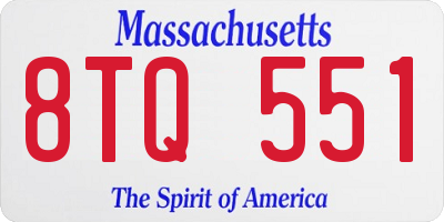 MA license plate 8TQ551