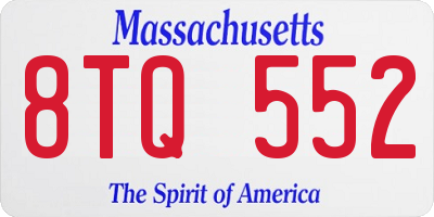 MA license plate 8TQ552