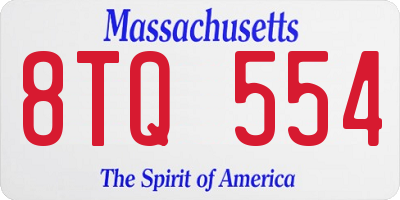 MA license plate 8TQ554