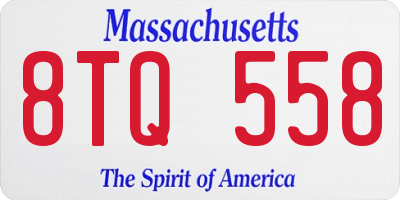 MA license plate 8TQ558