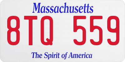 MA license plate 8TQ559