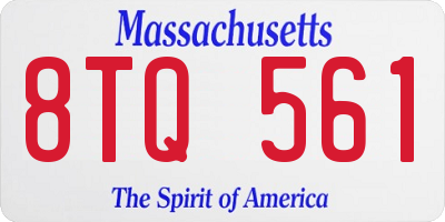 MA license plate 8TQ561