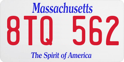 MA license plate 8TQ562