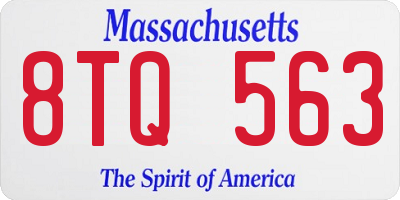 MA license plate 8TQ563