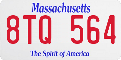 MA license plate 8TQ564